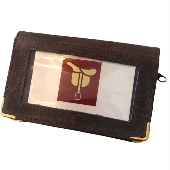 English Leather Suede Zip Wallet/Card Holder Brown - Picture 1 of 5